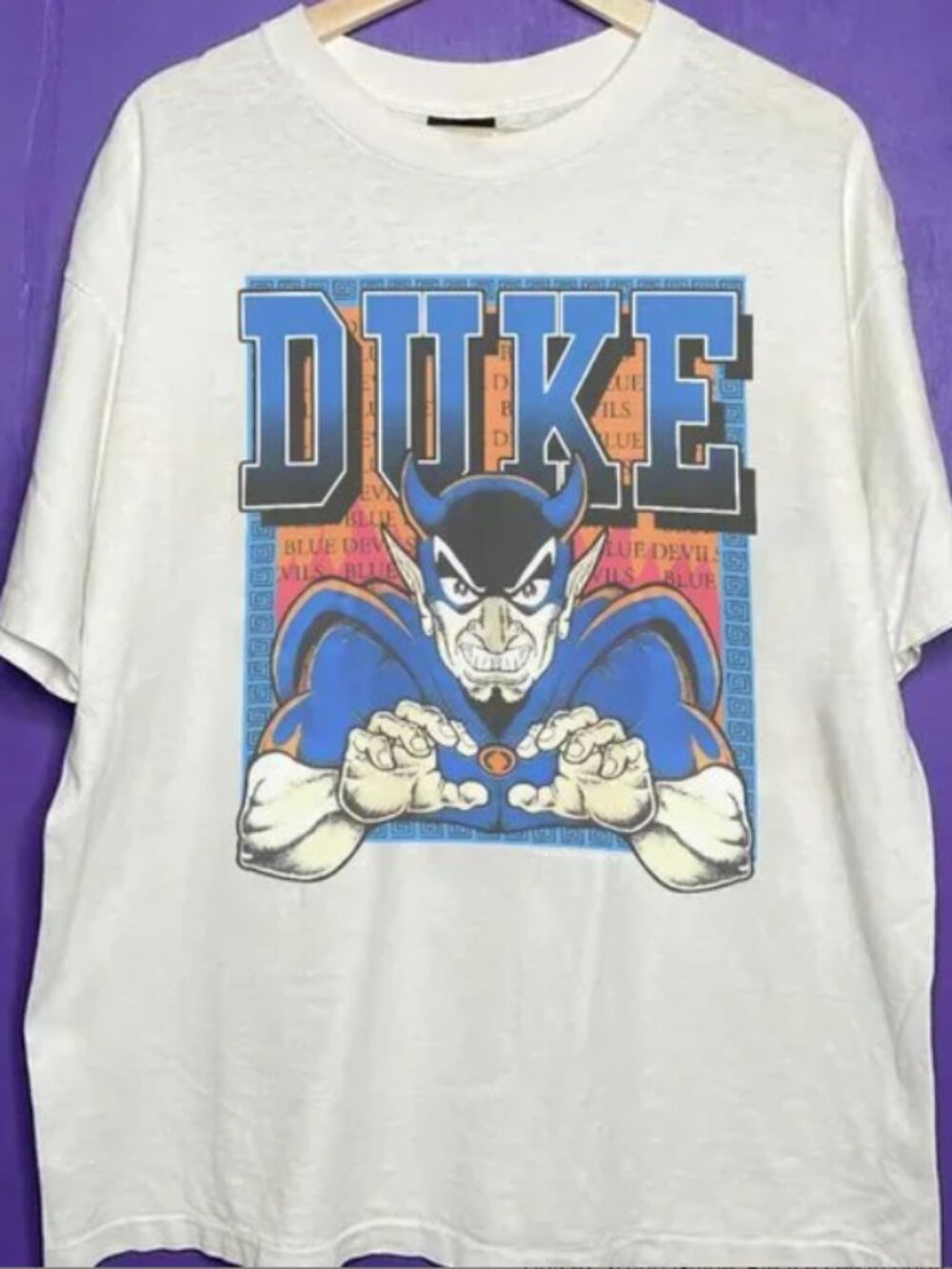 Vintage 90s Deadstock Duke Blue Devils Shirt, NCAA Duke Blue Devils Shirt tee